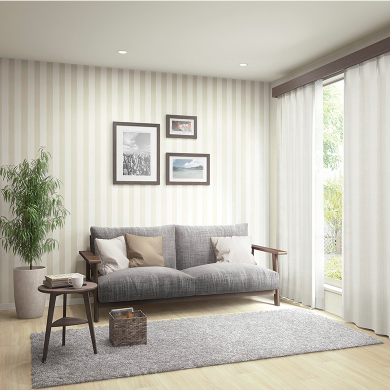 【壁紙 のり付き】 壁紙の上から貼れる壁紙 ストライプ FE-76845