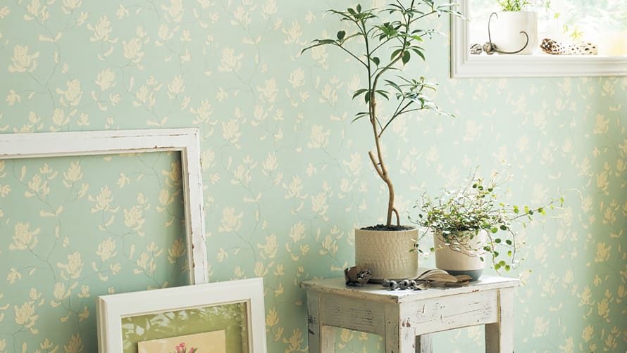 アンティーク花柄 / のり付き壁紙