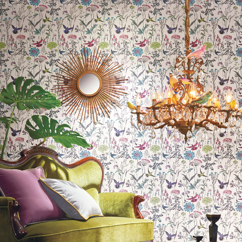 【壁紙 のり付き】 壁紙の上から貼れる壁紙 ボタニカル TH-34965