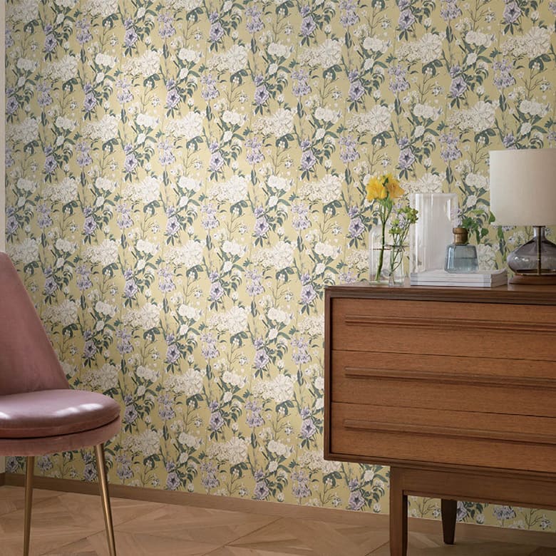 【壁紙 のりなし】 はがせる粉のりで賃貸OK 花柄 BB-2722