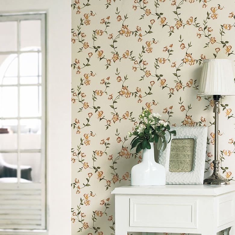 【壁紙 のりなし】 はがせる粉のりで賃貸OK 花柄 LV-2607