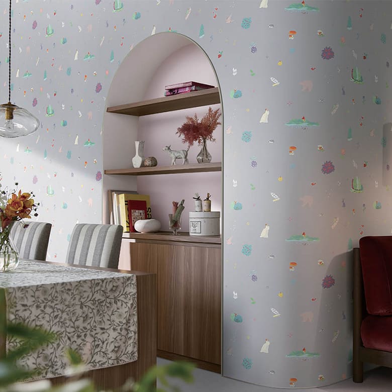 【壁紙 のりなし】 両面テープで賃貸OK イラスト BB-2664